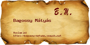 Bagossy Mátyás névjegykártya