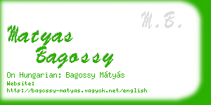 matyas bagossy business card